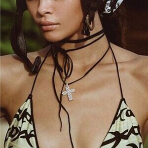 Boho cross necklace M443